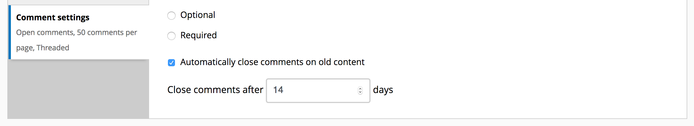 Comment auto-closing in Backdrop 1.10.0
