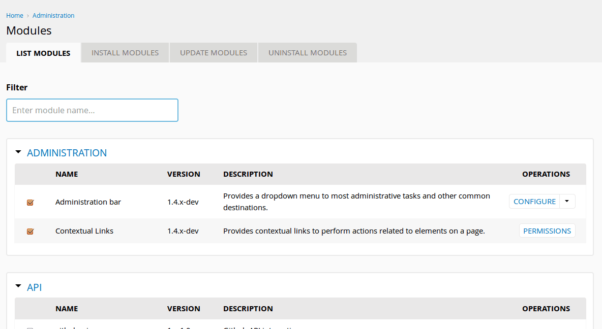 Project installer in Backdrop 1.4.0